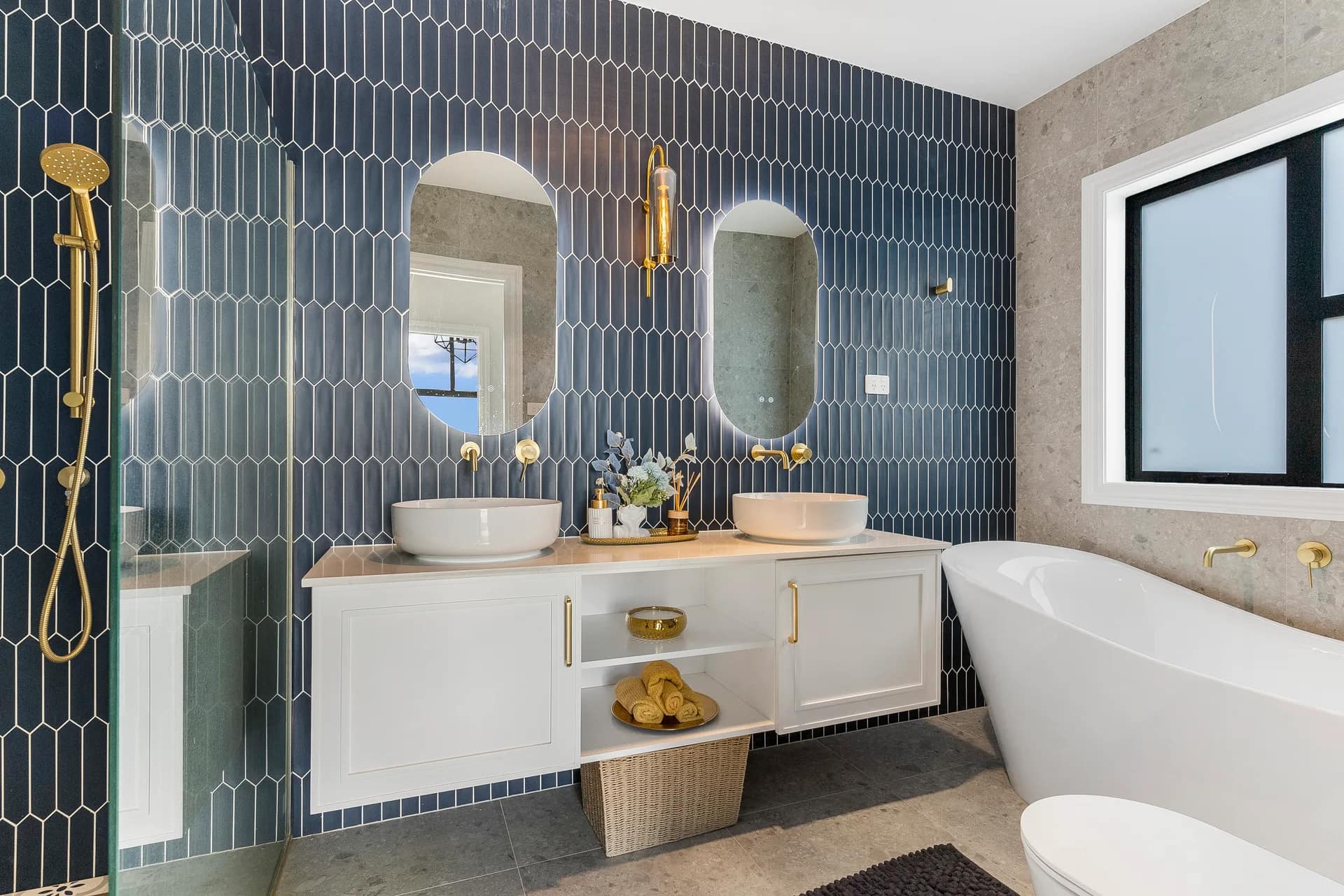 Top Hawk Builders — bathroom tiling and wet-area finish — Auckland residential project photography