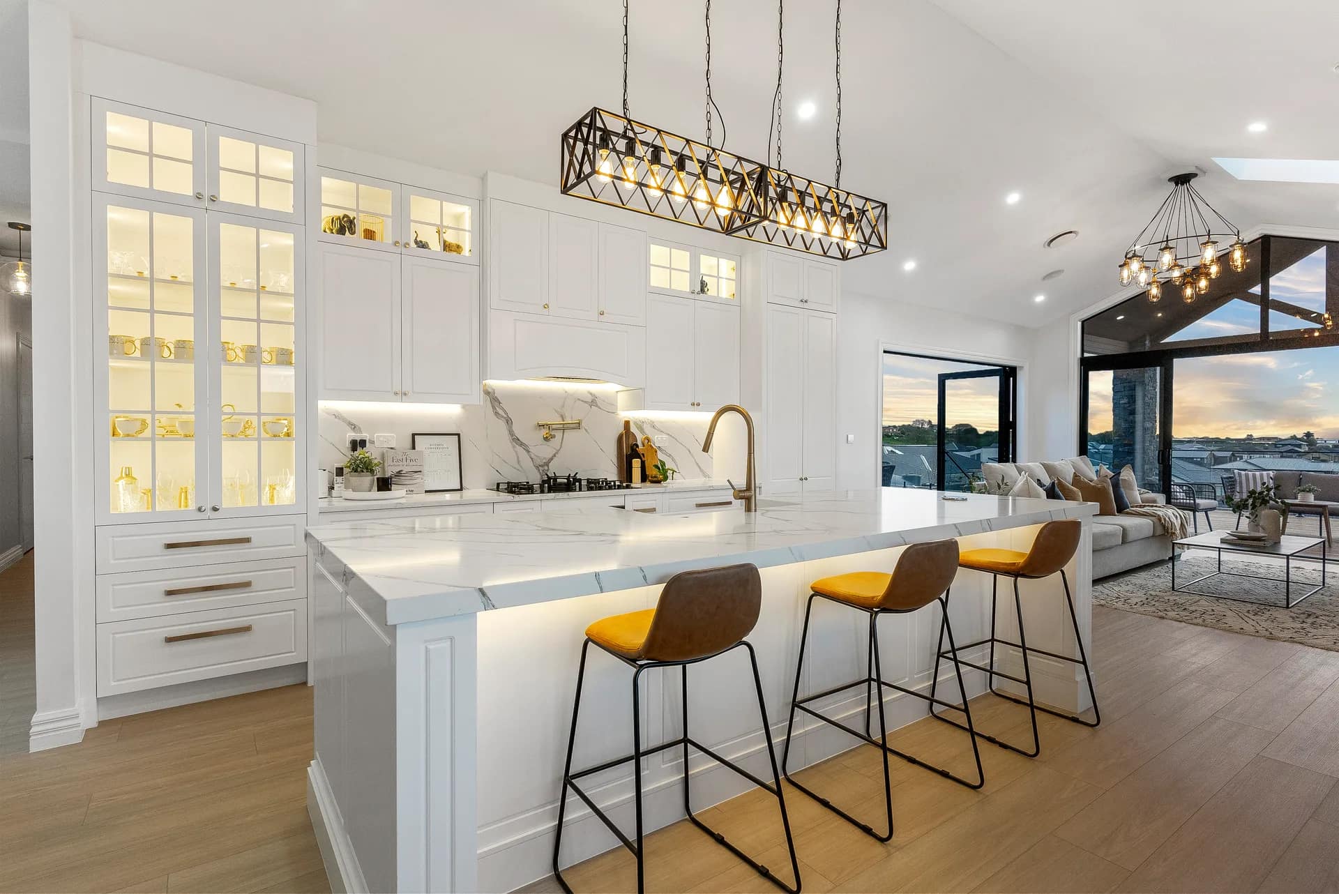 Top Hawk Builders — new-build living space and detailing — Auckland residential project photography