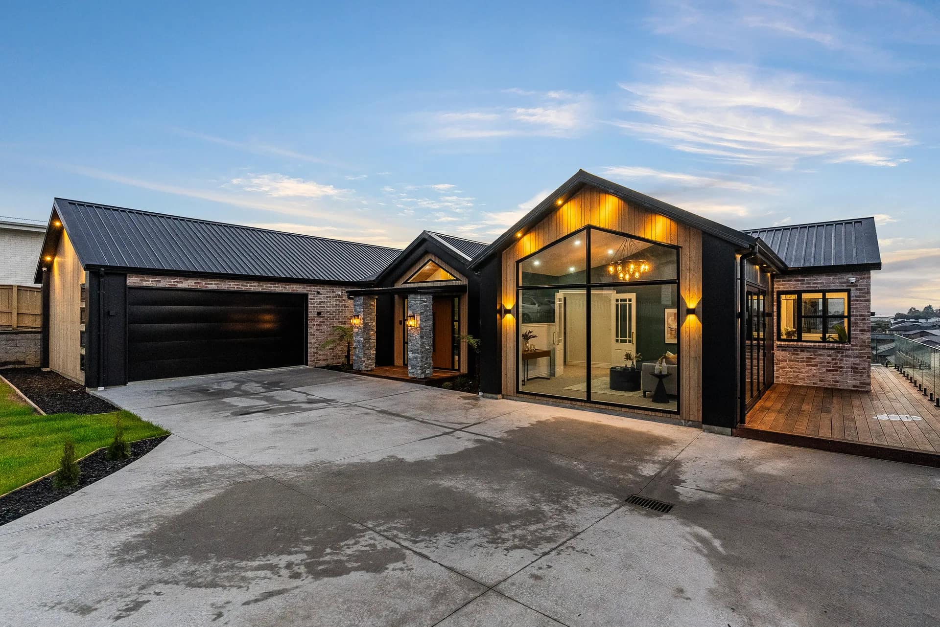 Top Hawk Builders — new-build living space and detailing — Auckland residential project photography